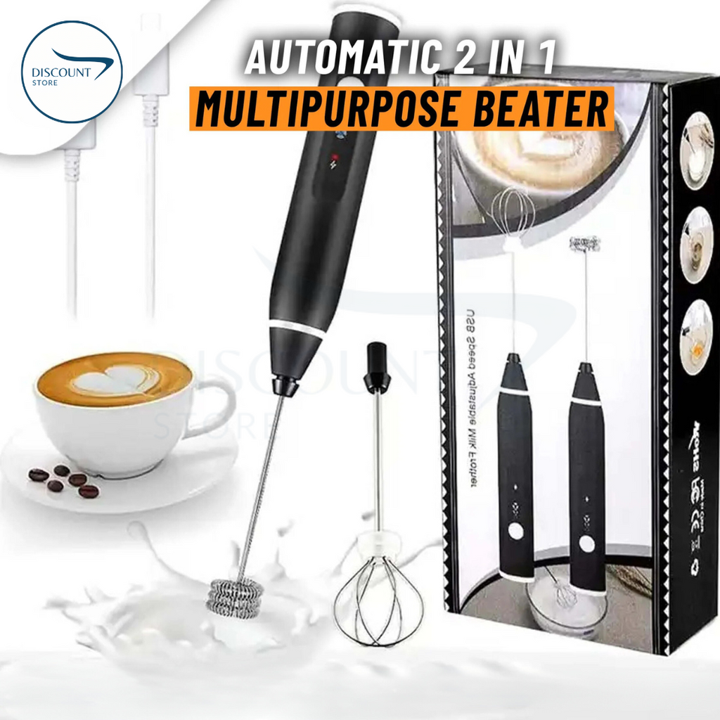 2 in 1 Rechargeable Electric Coffee Beater & Frother