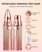 2 in 1 Electric Rechargeable Eyebrow Trimmer & Facial Hair Remover – Painless Women’s Face Razor